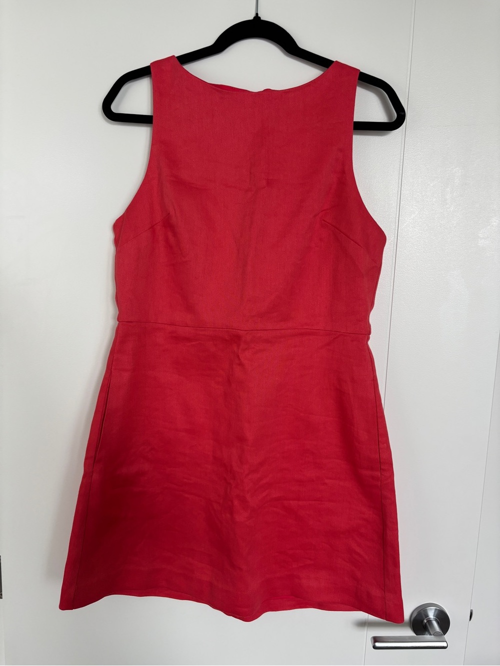ARITZIA Babaton Bond Linen Dress Sleeveless Coral-Red Mini Dress